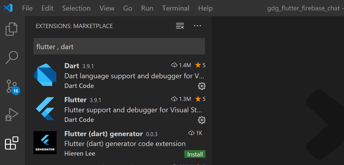  **extension tab in vs code**